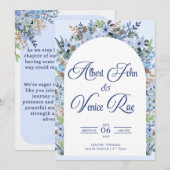 Save The Date Carton d'invitation de mariage bleu clair (Devant / Derrière)