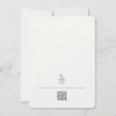 Save The Date Carton d'invitation de mariage chic simple vert sa (Dos)