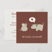 Save The Date Carton d'invitation drôle de chat et de chien pour (Devant / Derrière)