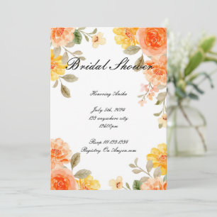 SAVE THE DATE CARTON D'INVITATION FLEURI BOTANIQUE ORANGE POUR M