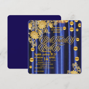 Save The Date Carton d'invitation pour fête d'anniversaire bleu 