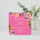 SAVE THE DATE CARTON D'INVITATION POUR MARIAGE FLEURS ROSES (Debout devant)