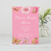 SAVE THE DATE CARTON D'INVITATION POUR MARIAGE THÈME FLEURS ROSE (Debout devant)