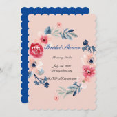 SAVE THE DATE CARTON D'INVITATION POUR MARIAGE THÈME FLEURS ROSE (Devant / Derrière)