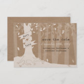Save The Date Carton Look Woodland Wedding Enregistrer La Date (Devant / Derrière)