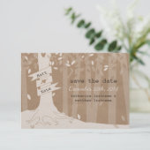 Save The Date Carton Look Woodland Wedding Enregistrer La Date (Debout devant)