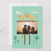 Save The Date Cartons d'invitation de fête de fiançailles rétro  (Dos)