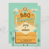 Save The Date Cartons d'invitation de fête de fiançailles rétro  (Devant / Derrière)