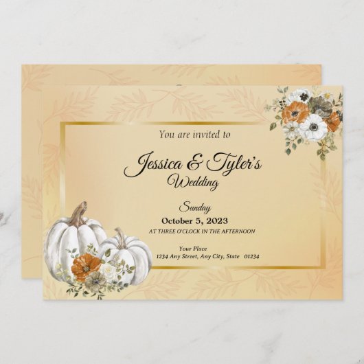 Save The Date Cartons d'invitation de mariage à la rouille de ci (Devant / Derrière)