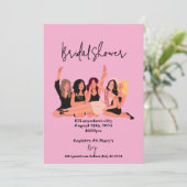 Save The Date cartons d'invitation de mariage moderne rose (Debout devant)