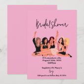 Save The Date cartons d'invitation de mariage moderne rose (Devant / Derrière)