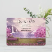 Save The Date Cascades et cerisiers autour d'un lac Mariage (Debout devant)