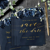 Save The Date Cascading Peonies Gold Wedding Enregistrer La Cart