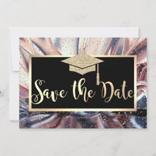 Save The Date Casquette de remise des diplômes pailletée, Date d