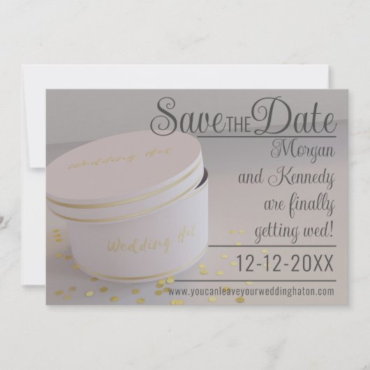 Save The Date Casquette mariage Boîte Confetti Enregistrer La Da (Devant)