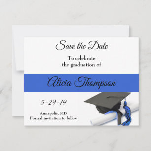 Save The Date Casquette noire et bleue et Tassel