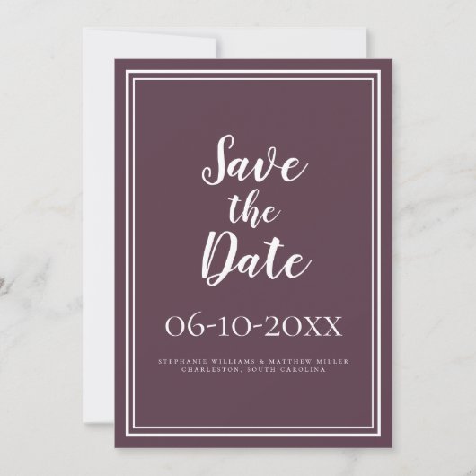 Save The Date Cassis Simple Enregistrer La Calligraphie Mariage  (Devant)