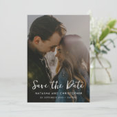 Save The Date Casual Handwritten Overlay Vertical Photo QR Code  (Debout devant)