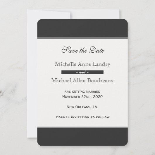 Save The Date Cathédrale Sauvegarder la date Noir et Blanc (Dos)