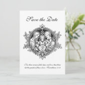 Save The Date Catholic Black & White Holy Family (Debout devant)