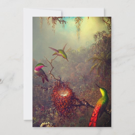 Save The Date Cattleya Orchidée et Trois Colibris Heade (Devant)