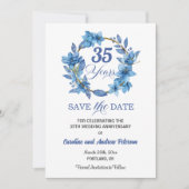 Save The Date Célébration de 35 ans de mariage avec cadre doré e (Devant)