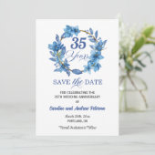 Save The Date Célébration de 35 ans de mariage avec cadre doré e (Debout devant)