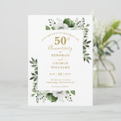 Save The Date Célébration de 50 ans de mariage Greenery Enregist (Debout devant)