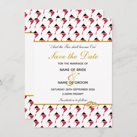 Save The Date Célébration de mariage d'événement spécial TRINITÉ (Devant / Derrière)