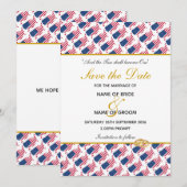 Save The Date Célébration de mariage événement spécial USA AMÉRI (Devant / Derrière)