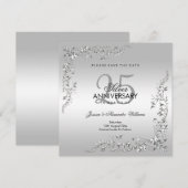 Save The Date Célébration de Mariage Stylée Argent pour les 25 A (Devant / Derrière)