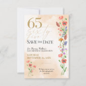 Save The Date Célébration des 65 ans avec la douce Fleur sauvage (Devant)