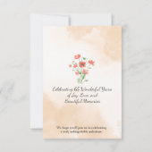 Save The Date Célébration des 65 ans avec la douce Fleur sauvage (Dos)