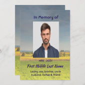 Save The Date Celebration of Life Service Farm Crop Prairie (Devant / Derrière)