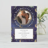 Save The Date Céleste Écrit Dans Les Étoiles Photo Mariage (Debout devant)