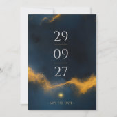 Save The Date Céleste Enregistrer la date - Minuit Bleu et Or (Devant)