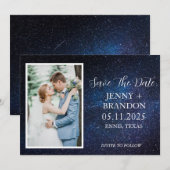 Save The Date Céleste étoile Ciel Galaxie Photo Romantique (Devant / Derrière)