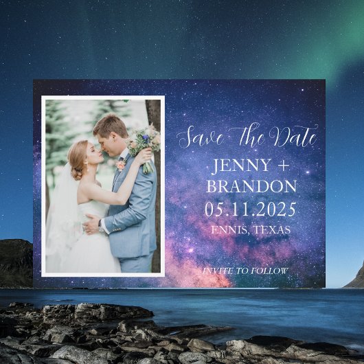 Save The Date Céleste étoile Ciel Galaxie Photo Romantique