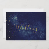 Save The Date Céleste Lune Étoiles Élégant Mariage photo (Dos)