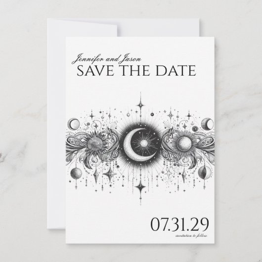 Save The Date Céleste noir et blanc (Devant)