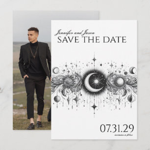 Save The Date Céleste noir et blanc