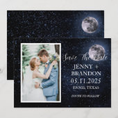 Save The Date Céleste Starry Nuit Ciel Galaxie Photo Lune (Devant / Derrière)