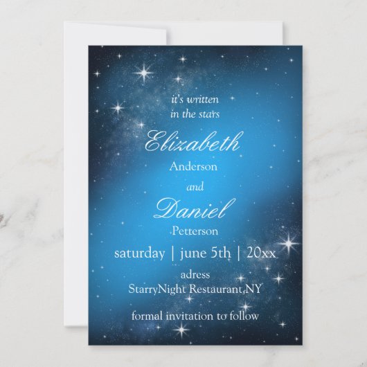 Save The Date Céleste StarryNight Enregistrer La Date Mariage In (Devant)