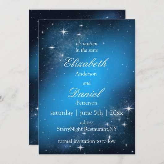 Save The Date Céleste StarryNight Enregistrer La Date Mariage In (Devant / Derrière)