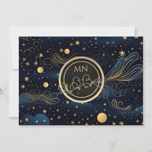 Save The Date Celestial Navy Gold Wedding (Dos)