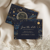 Save The Date Celestial Navy Gold Wedding