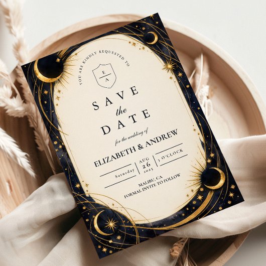Save The Date Celestial Night Garden Wedding