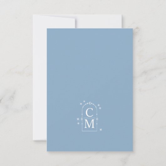 Save The Date Céline ・ Mariage bleu ciel solide simple (Dos)