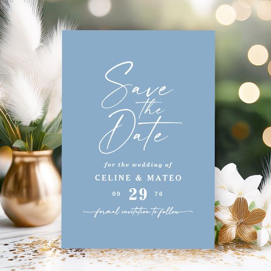 Save The Date Celine • Simple Ciel Stellaire Bleu Ciel Mariage