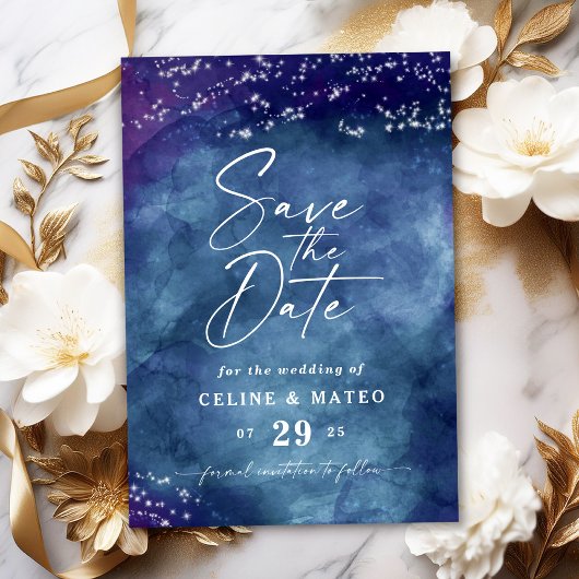 Save The Date Celine • Thème Ciel Étoilé Mariage Céleste